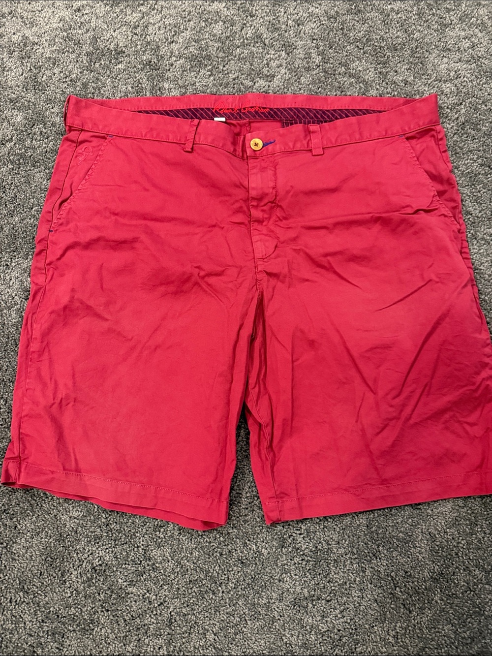 Robert Graham Red Flat-Front Cotton Shorts